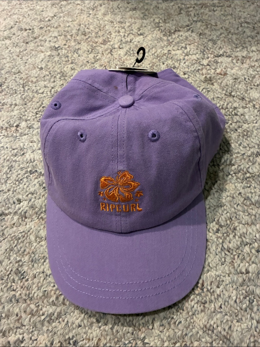 Rip Curl Purple Cap with Orange Hibiscus Logo
